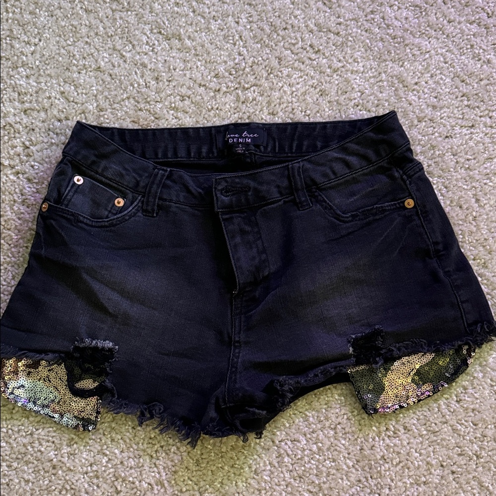 Love Tree Black Denim Shorts